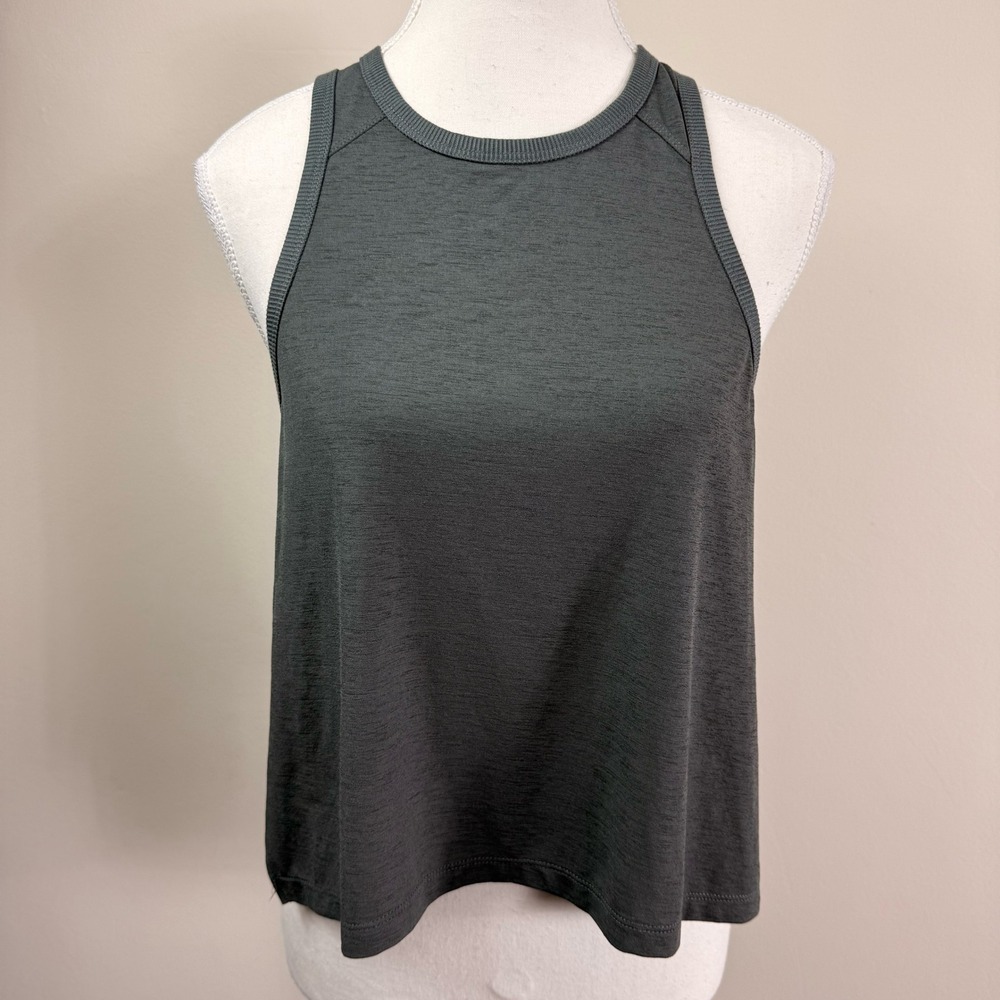 FP Movement Free People Womens Breezy Mesh Back Tank Top Charcoal Gray Small